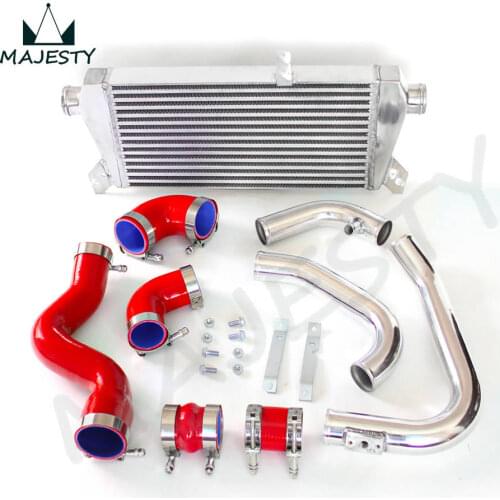 New Front Mount Intercooler Kit for Audi A4 1.8T Turbo B6 Quattro 2002-2006 silicone hose color RED SIZE 66*38*19