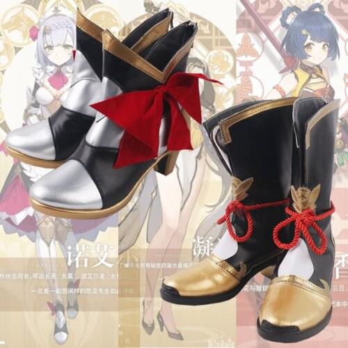 Genshin Impact Noelle Xiangling Cosplay Shoes Boots Halloween Carnival Cosplay Costume Accessories