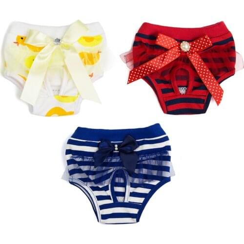 Dog Clothes puppy pants For Small dogs diapers washable dog toilet training pads underwear for small puppies Butterfly stripes