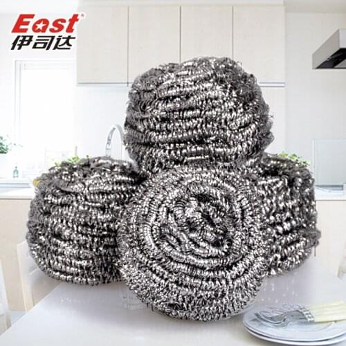 East 6 pcs/lot Stainless Cleaning Ball Pot Stove Cooking Tools Brush Cleaning Tools Steel Wire Ball Steel Wool ES8192