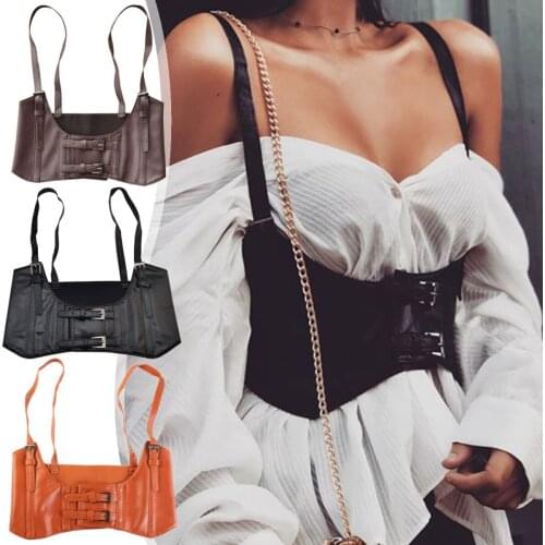 SISHION 2021 New Vintage Corset Female Vest Steampunk Elastic Harness Vest Wide Cincher with Buckle Cummerbunds QZ0214