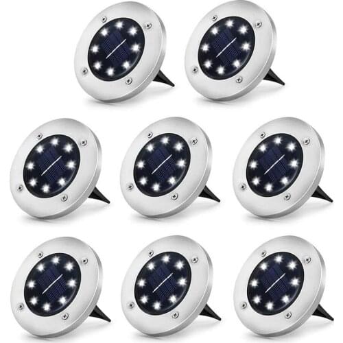 12Pcs LED Solar Power Garden Lights Outdoor Lighting Solar Energy Waterproof Buried Lamps Lawn Driveway Yard Garden Decoration