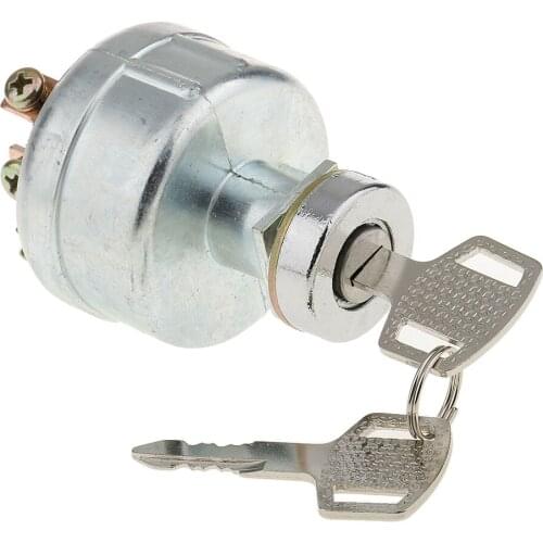 Universal 6 Terminal Ignition Lock Cylinder with 2 Keys for Forklift Car Bus
