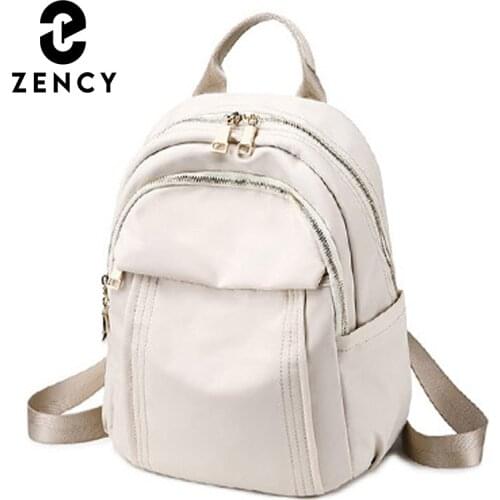 Zency Waterproof Nylon Womens Backpack Large Capacity Multifunctional Lady Knapsack Fashion Simple Casual Teenager School Bags