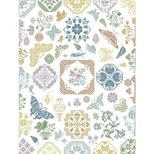 Butterfly Quaker cross stitch package animal 18ct 14ct 11ct cloth cotton thread embroidery DIY handmade needlework