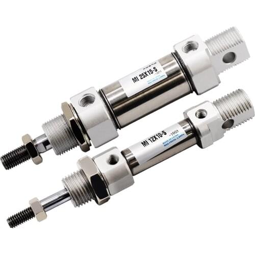 High Quality Small Pneumatic Stainless Steel Mini Cylinder MI12x10,15,20,25,30,40,50,60,75,80100125150-S-CA