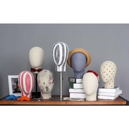 Top-grade Men and Womens Cloth Head Model Fabric Head Mannequin For Display