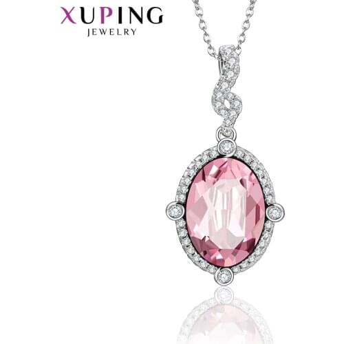 Xuping Jewelry Stylish Elegant Shinning Crystal Necklace for Women Party Gift 40381