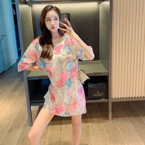 Women Sequined Top Short Sleeve Bling Shiny T Shirt Lady sparkling T Shirt Formal Clothes Temperament Streetwear Dress 2020