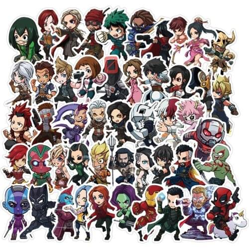 100pcs Marvel Superhero Graffiti Cartoon Animation Stickers Mobile Phone Water Cup Luggage Waterproof Stickers Classic Toys
