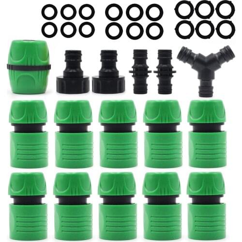 16Pcs 1/2inch Garden Quick Connect Set Garden Hose Connecting Accessories Set Quick Connect Fittings Garden Supplies
