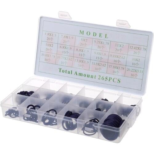 265Pcs Car A/C R134a System Air Conditioning O Ring Seals Washer Assorted
