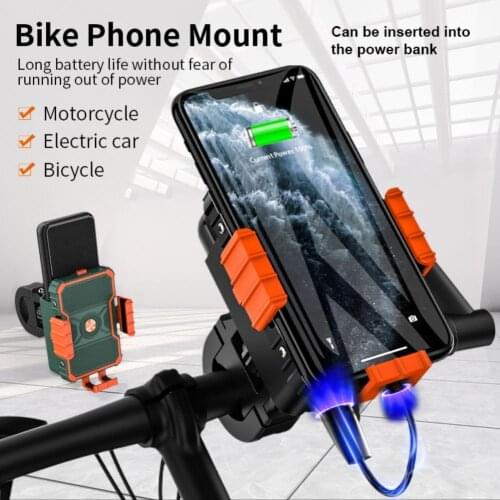 360 Degree Rotation Motorcycle Bike Handlebar Rear View Mobile Phone Bracket Shockproof Navigation Stand Holder Riding Accessory