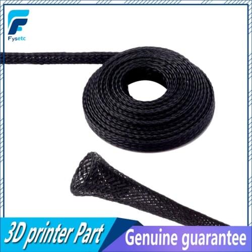 5Meter 6mm/8mm/10mm Dia Expandable Braided PET Premium Cable Sleeve Black Certification ROHS 3D Printer Accessories