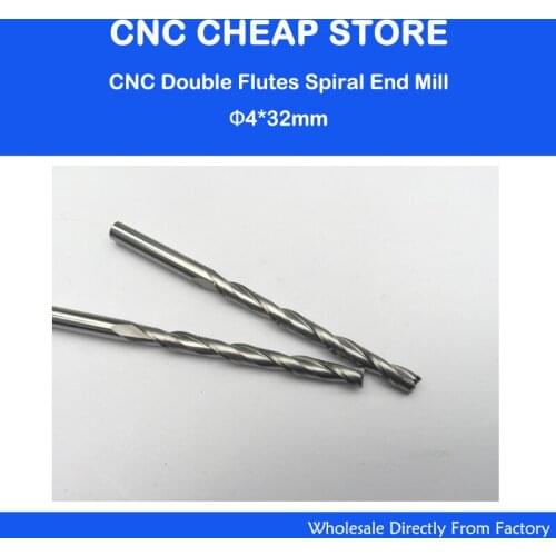 5pcs 4mm Carbide CNC Milling Cutters Tools 2 Double Two Flute Spiral Bit Router End Mill CED 4mm CEL 32mm