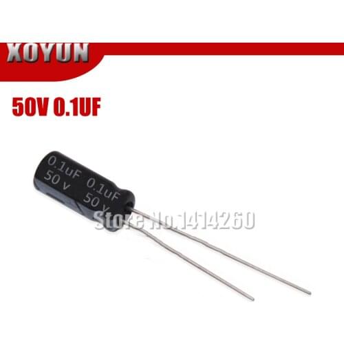 50pcs/lot Higt quality 50V0.1UF 5*11mm 0.1UF 50V 5*11 Electrolytic capacitor