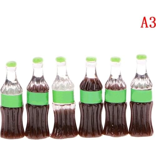 6 Pcs DIY Coke Cola Bottle Himouto Fridge Drink Water KFC Small USA Statue Figurine Crafts Desk Ornament Miniatures Kitchen Toy