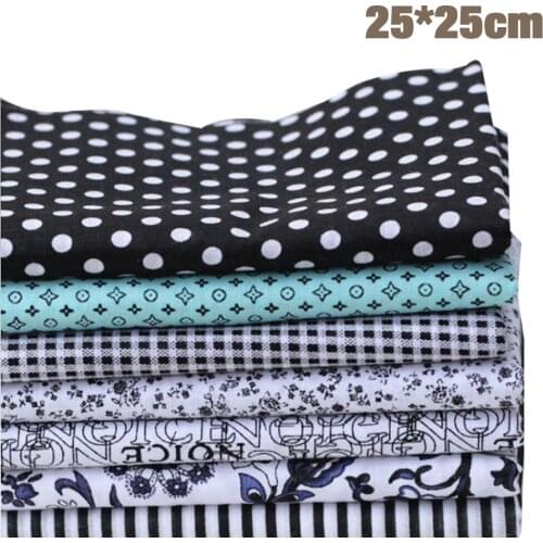 7 PCS DIY Cotton Fabric Cloth 10" x 10"(25cm),20" x 20"(50cm) for Patchwork, Sewing Tissue to Patchwork,Quilting Squares Bundles