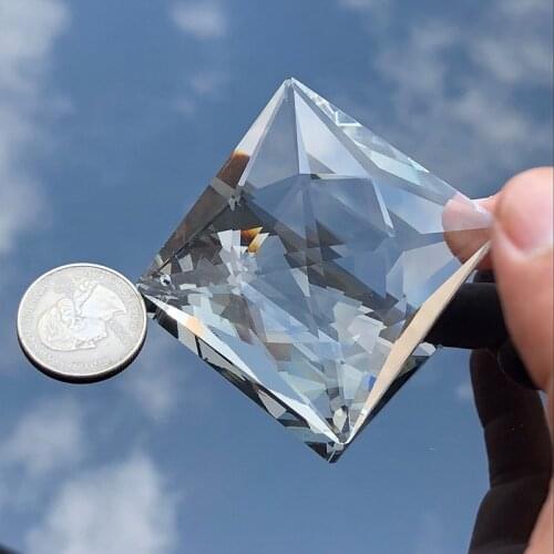 75MM Square Crystal Chandelier Top Drilled Lamp Prism Parts Drop DIY Pendant Decor Suncatcher Haning Ornament