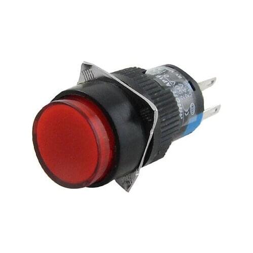 AC 22OV Red Indicator Light Momentary Push Button Switch