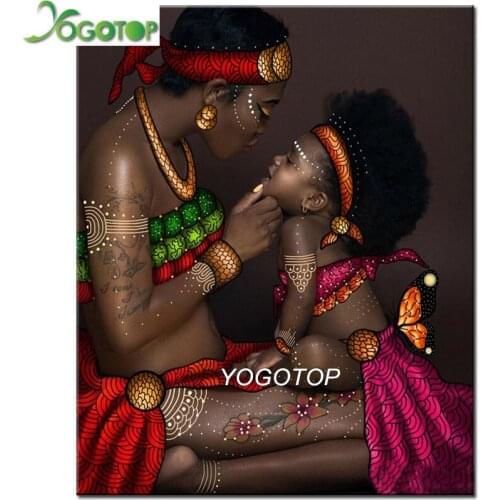 YOGOTOP Diamond Embroidery Mothers and baby 5D Diy Diamond Painting Rhinestone Full Square/Round Drill Mosaic Gift African YY333