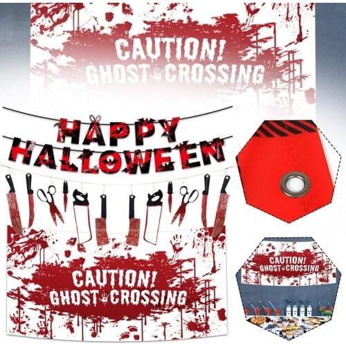 Halloween Banner Bloody Garland Set Halloween Party Themed Birthday Party Supplies for Home Outdoors