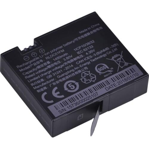 Batmax 1PC 3.80V 1450mAh Mijia Original Battery for Xiaomi Mijia Mini Camera Mijia Action Accessories