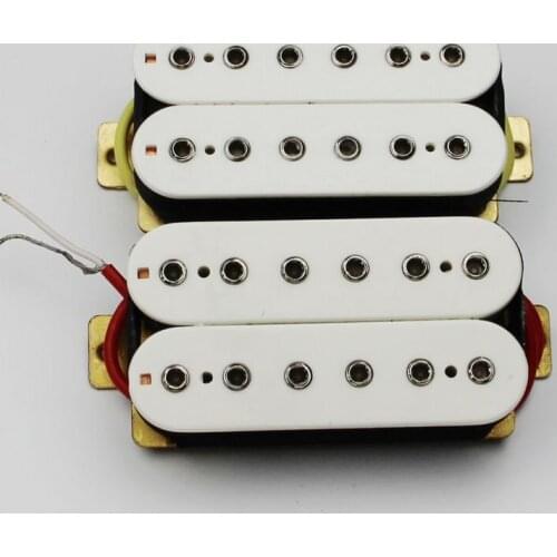 WHITE MATCHING HUMBUCKER GUITAR PICKUPS - HEX POLE - PICKUP SET