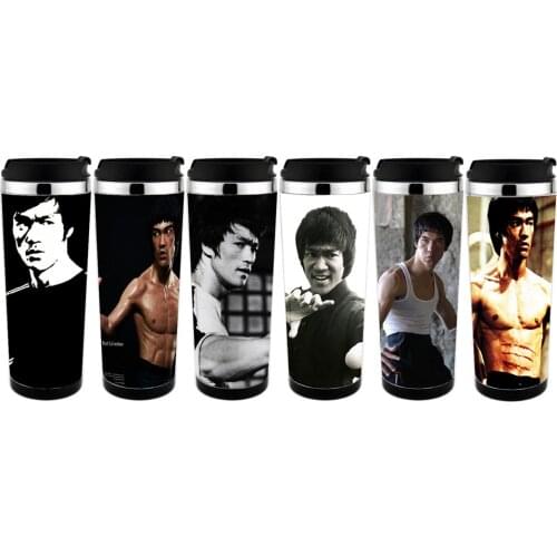 Free shiping Bruce Lee travel mug adversing mug easy for DIY , can design mug for gift , new cap easy for drink