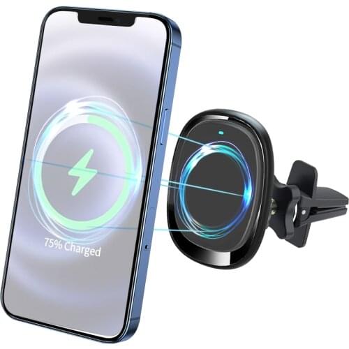 15W Qi Wireless Car Charger Magnetic Fast Charging Dock Mount At Air Vent Phone Holder For iPhone 12 12 Mini 12 Pro 12 Pro Max