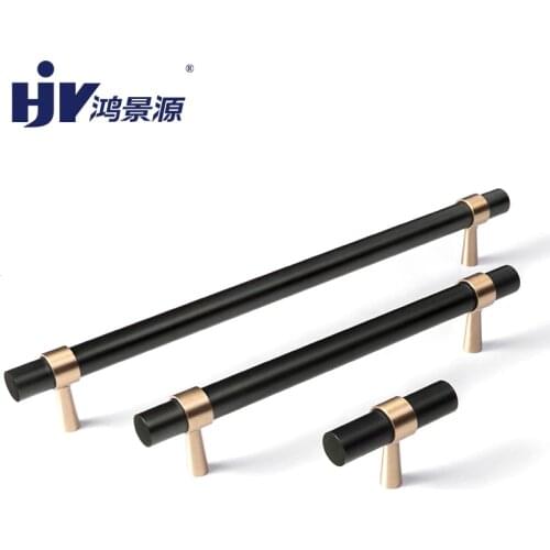 HJY Wardrobes Door Handle Drawer Pulls T Bar Accessories Kitchen Handles Black Knobs Furniture Hardware Fittings Stainless Steel