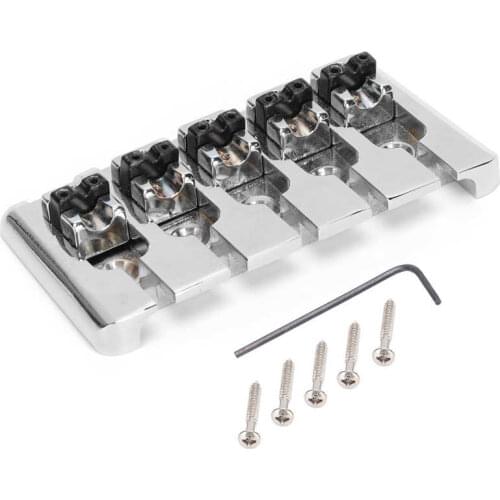 Electric guitar 5 String Bass Bridge Metal Guitar Hard Tail Saddle Replacement Parts Music Accessories for Beginners Stringed