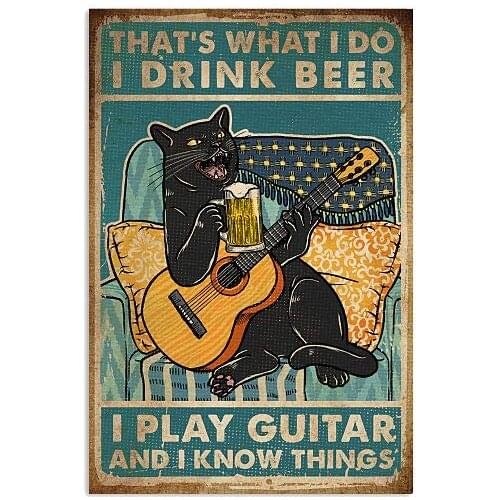 Thats What Ido Idrink Beer Metal Vintage Tin Sign Decor House Bar Pub Funny Retro Wall Art Sign 12"x8" Inch