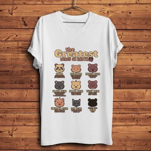 Cute Greatest Bears funny tshirt men summer new white short sleeve casual homme t shirt unisex streetwear tee