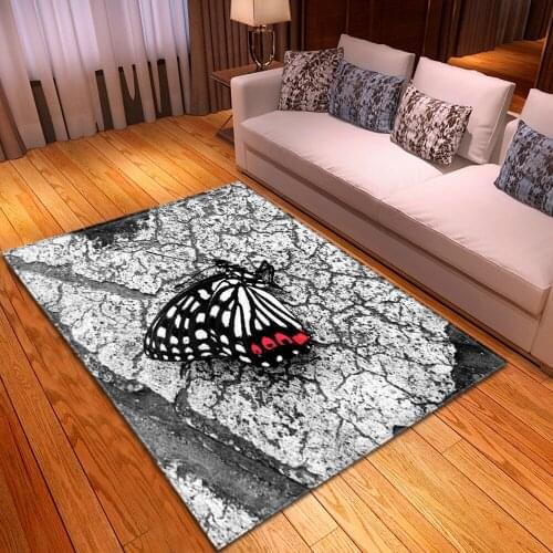 HD 3D Printing Butterfly Pattern Carpets for Living Room Bedroom Area Rugs Kids Room Play Floor Rug Child Rectangle Crawl Mats