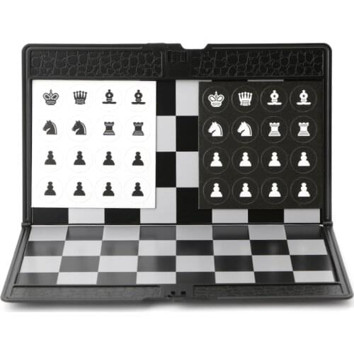 Pocket Folding Magnetic International Chess Set Board Checkers Traveler Plane