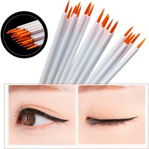 50 pcs/lot White/Black Handle Disposable Nylon Eyeliner Brushes Eye Brow Tool Lip eyeliner Brushes makeup Tools