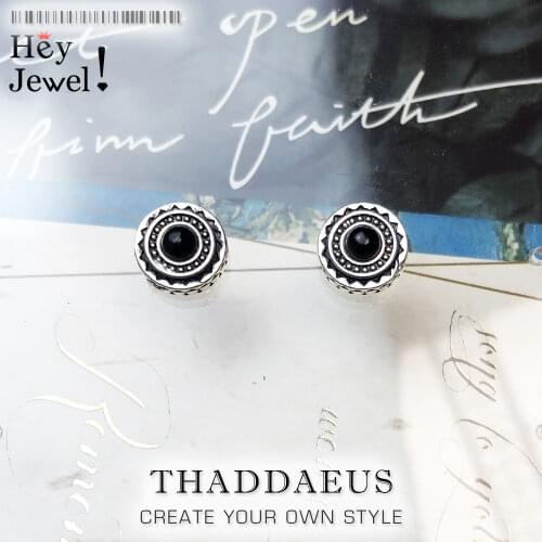 Black Sun Round Stud Earrings,Europe Style Fashion Good Shell Jewerly For Women,2018 Gift In 925 Sterling Silver,Super Deals