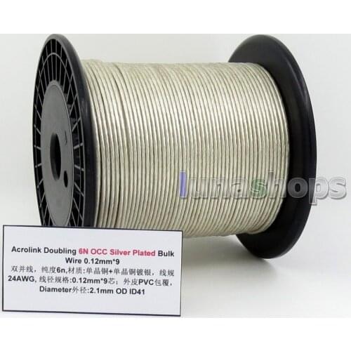 LN005735 30m Acrolink 6N OCC Doubling Silver Plated 0.12mm*9 24awg Dia PVC (N Telf) Diameter 2.1mm DIY Earphone Cable ID41