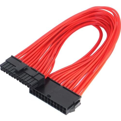 ATX Motherboard Mainboard 24Pin PSU Power Supply Extension Cable 18AWG for PC DIY