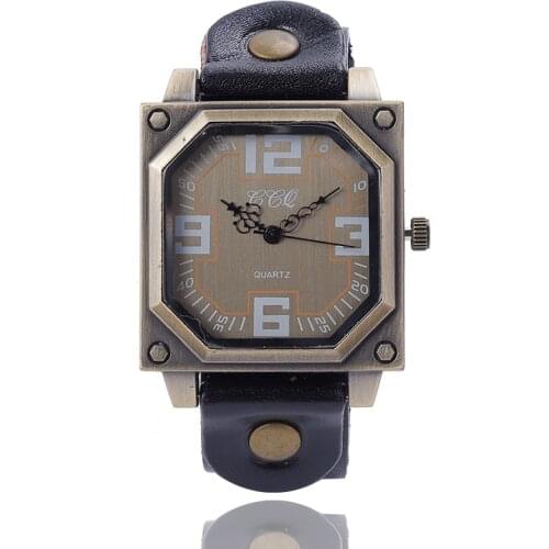 Retro Casual Mens Watch Business Square Dial leather Belt Electronic Watch Atmosphere Gift Wristwatches Male 2019 New