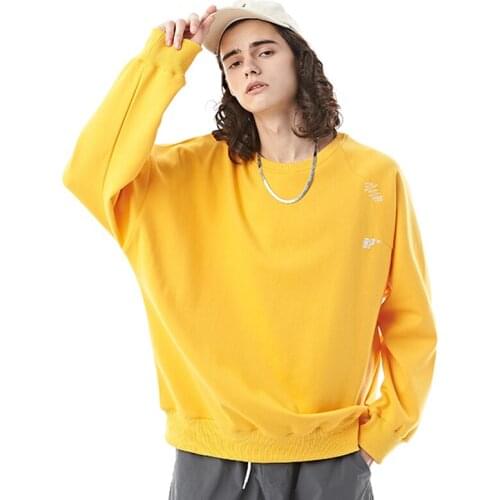 2021 Most Fashionable Preppy Style Letters Embroidery Mens O-Neck Pullover Sweatshirts Casual Loog-Sleeves Vintage TOPS