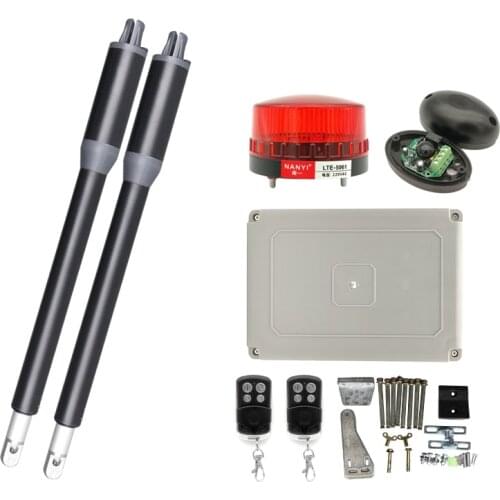 200KG Load-bearing Swing Gate Opener Arms Drive with Remote Control Warning Light Sensor Home Garage Double Door Motor Operator