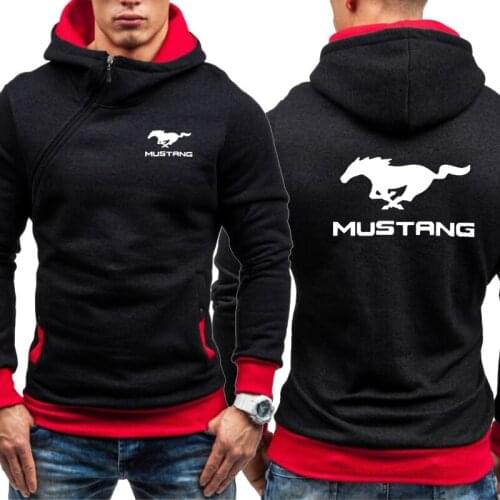 NEW Men Mustang Car Logo Sweatshirt Fashion Hoody Spring Autumn Fleece Cotton Zipper Jacket HipHop Harajuku Male Clothing