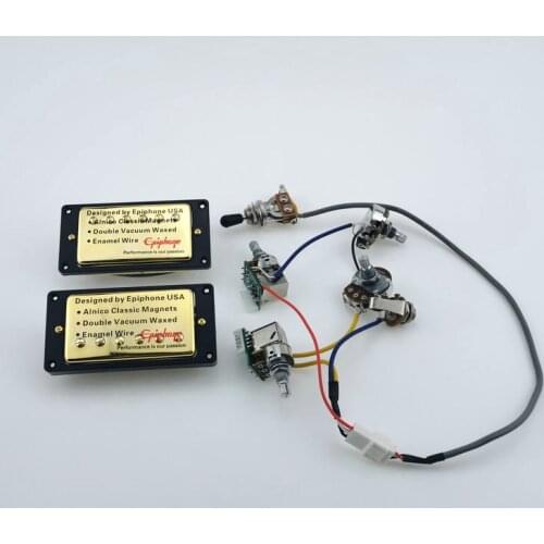 Double coil pickup 1 Set LP Standard Neck and Bridge Electric Guitar Humbucker Pickups with Pro Wiring Harness For EPI