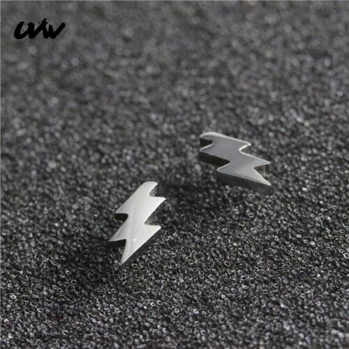 UVW301 2pc Fashion Tiny Fashion Geometric Minimalist Stud Earrings for Women Men Ear Pin Helix Piercings Pendientes SilverColor
