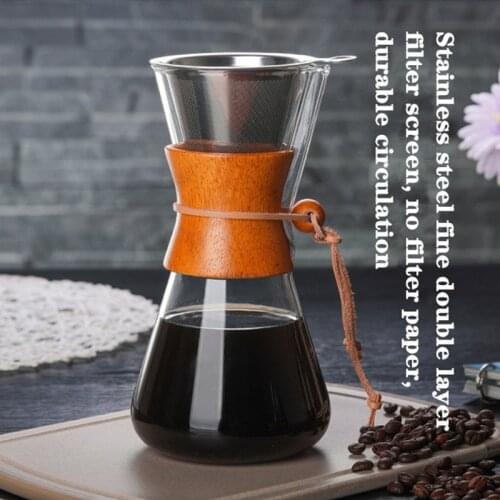 600ml/800ml Heat Resistant Glass Coffee Pot Coffee Brewer Cups Counted Coffee Maker Barista Percolator