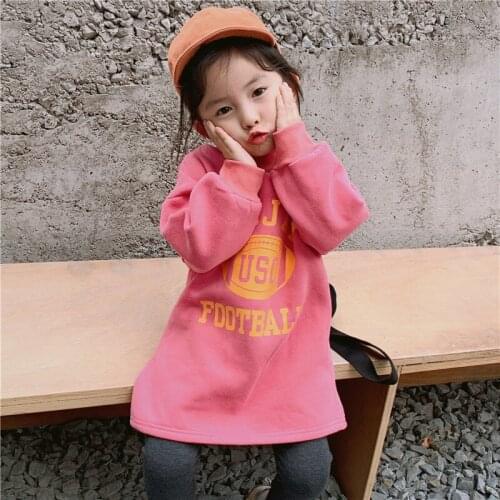 Girls' Hoodies Sweatshirts Kids Underwear 2021 Fashion Plus Velvet Thicken Winter Autumn Jacket Cotton Outdoor Childrens Clothi