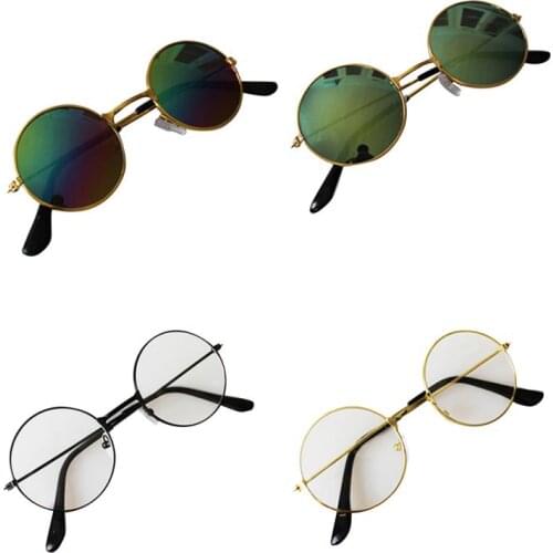 Vintage Small Round Kids Sunglasses Metal Frame Children Sun Glasses Newborn Photography Baby DIY Props Creation Oculos De Sol