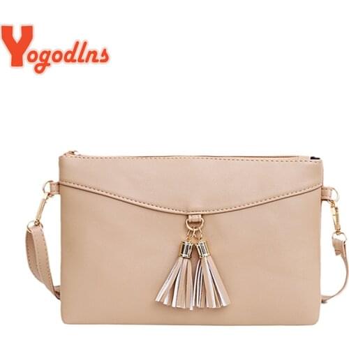 Yogodlns New Come Sac Women Leather Handbags Brand Design Tassel Messenger Bag Female Crossbody Shoulder Bags Lady Purse Bolso